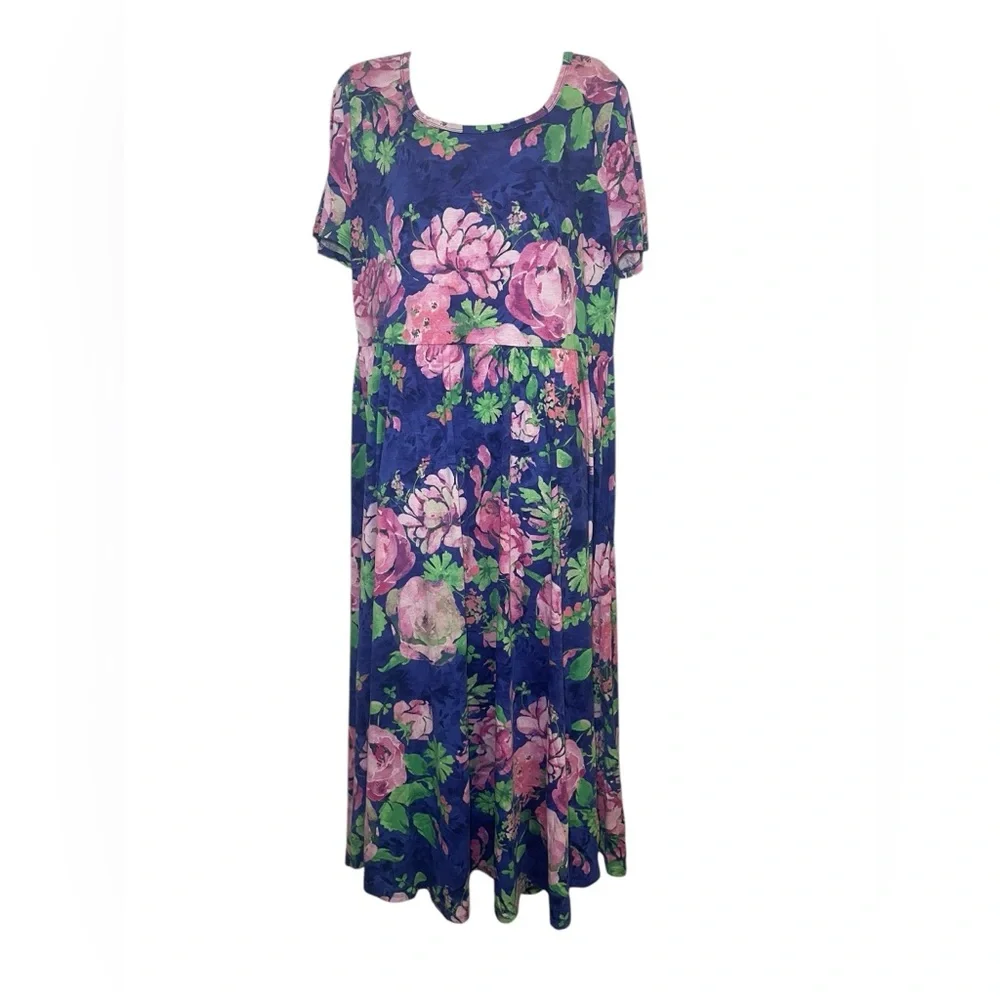 Lularoe New NWT Riley Plus Dress Floral Size 3XL - Picture 3 of 8